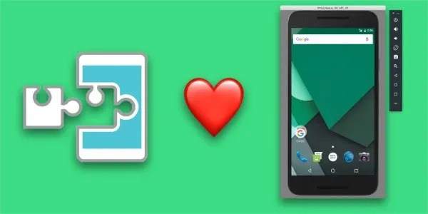 A banner image showing the Xposed logo, a heart icon, and the Android emulator.